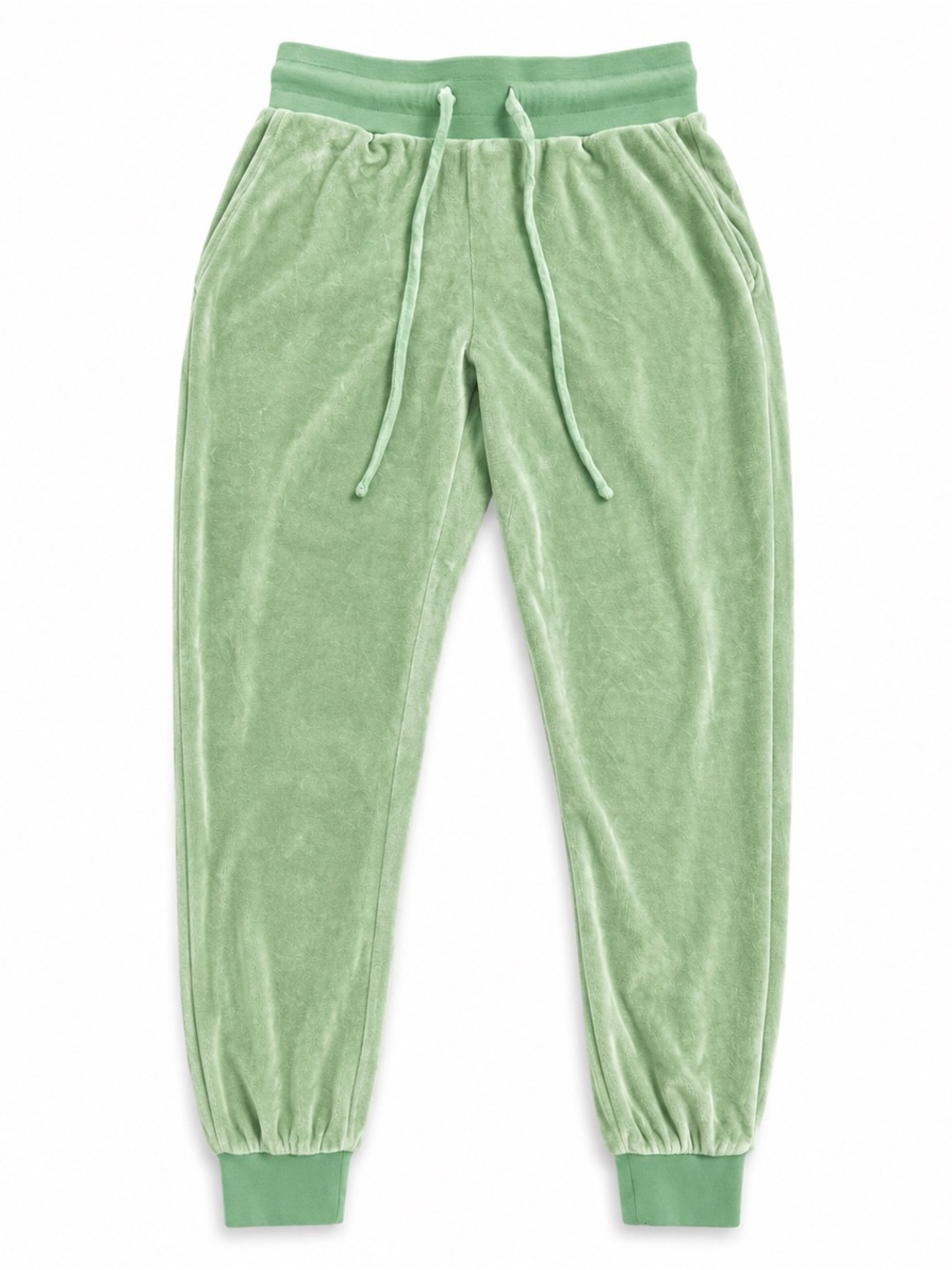 Full Send Green Velour Rhinestone Jogger Pants Size S/M Y2K Lounge